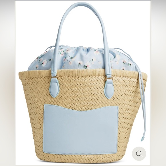 ON 34TH ISABELLAA STRAW MEDIUM DRAWSTRING TOTE NWT - Picture 8 of 8